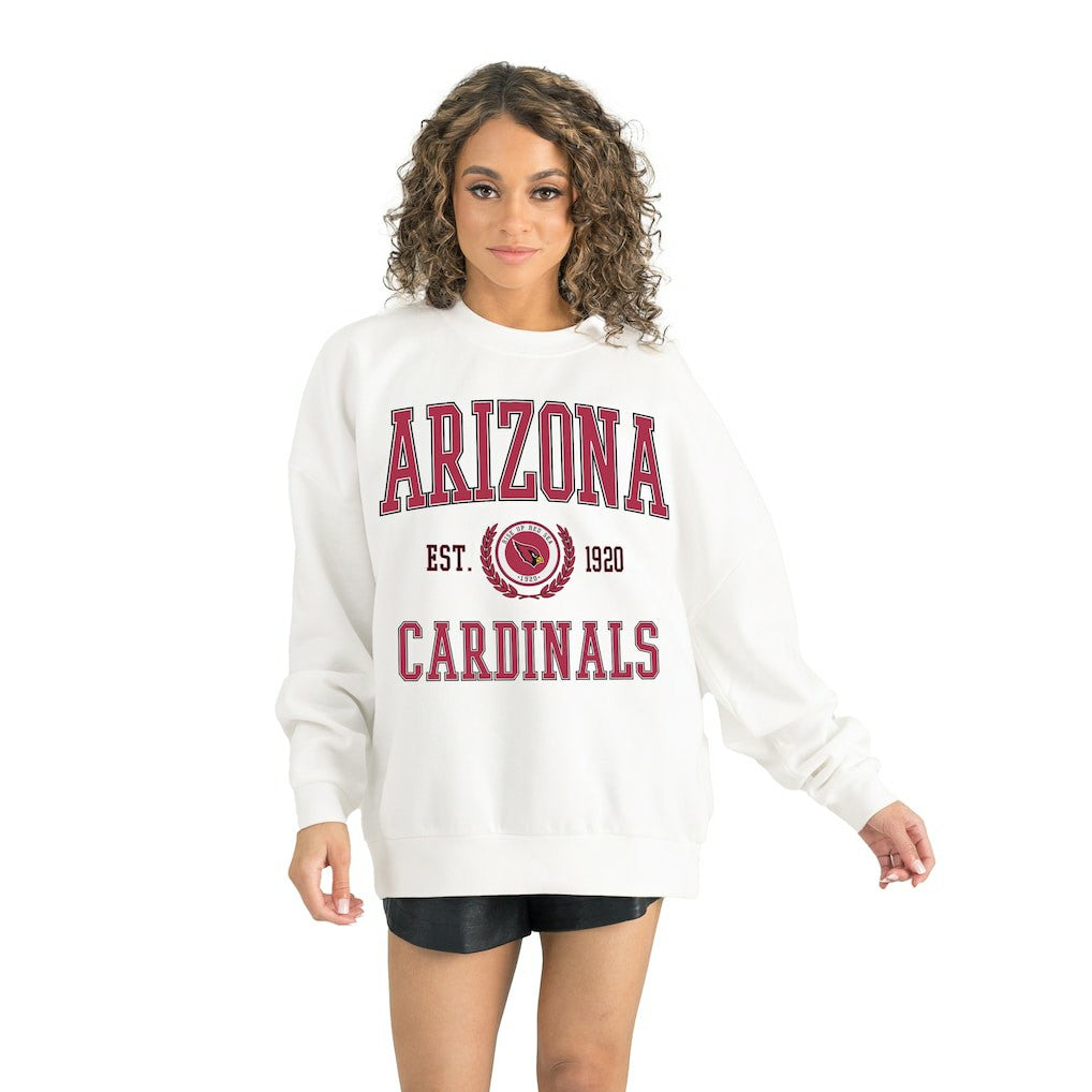 Arizona Cardinals Gameday Couture Women's Timeless Triumph Premium Fleece Pullover Sweatshirt White - NFL