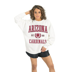 Arizona Cardinals Gameday Couture Women's Timeless Triumph Premium Fleece Pullover Sweatshirt White - NFL
