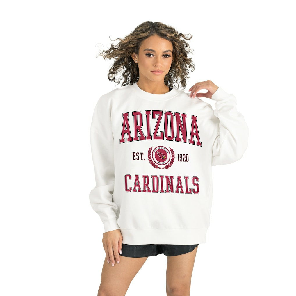 Arizona Cardinals Gameday Couture Women's Timeless Triumph Premium Fleece Pullover Sweatshirt White - NFL