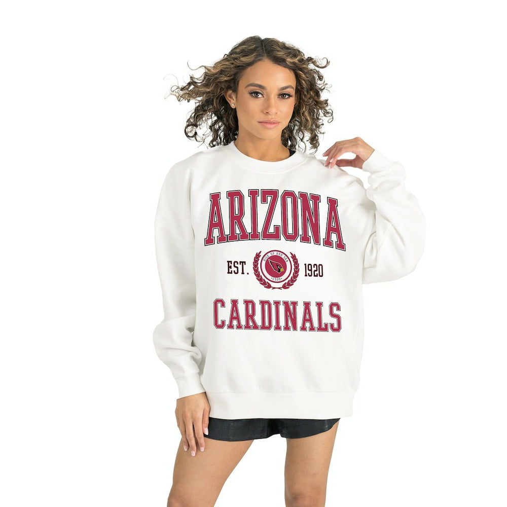 Arizona Cardinals Gameday Couture Women's Timeless Triumph Premium Fleece Pullover Sweatshirt White - NFL