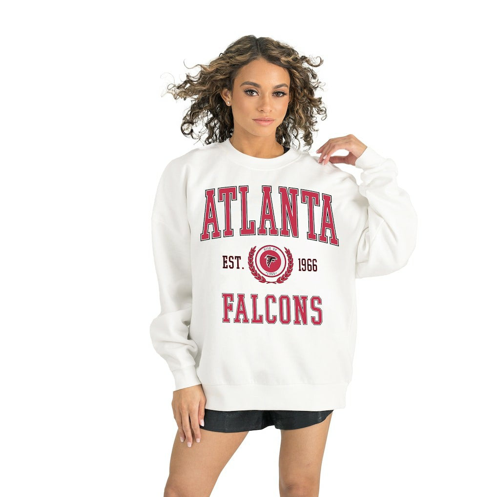 Atlanta Falcons Gameday Couture Women's Timeless Triumph Premium Fleece Pullover Sweatshirt White - NFL
