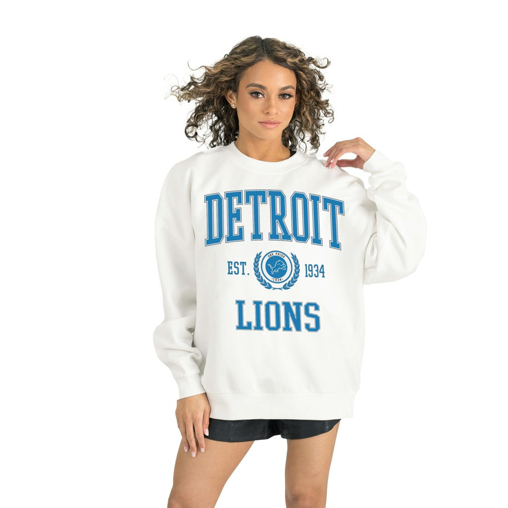 Detroit Lions Gameday Couture Women's Timeless Triumph Premium Fleece Pullover Sweatshirt White - NFL