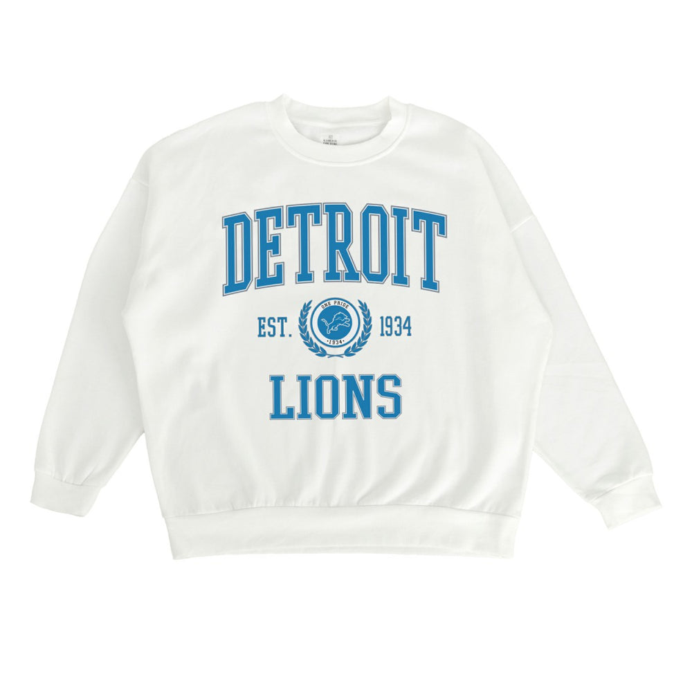 Detroit Lions Gameday Couture Women's Timeless Triumph Premium Fleece Pullover Sweatshirt White - NFL