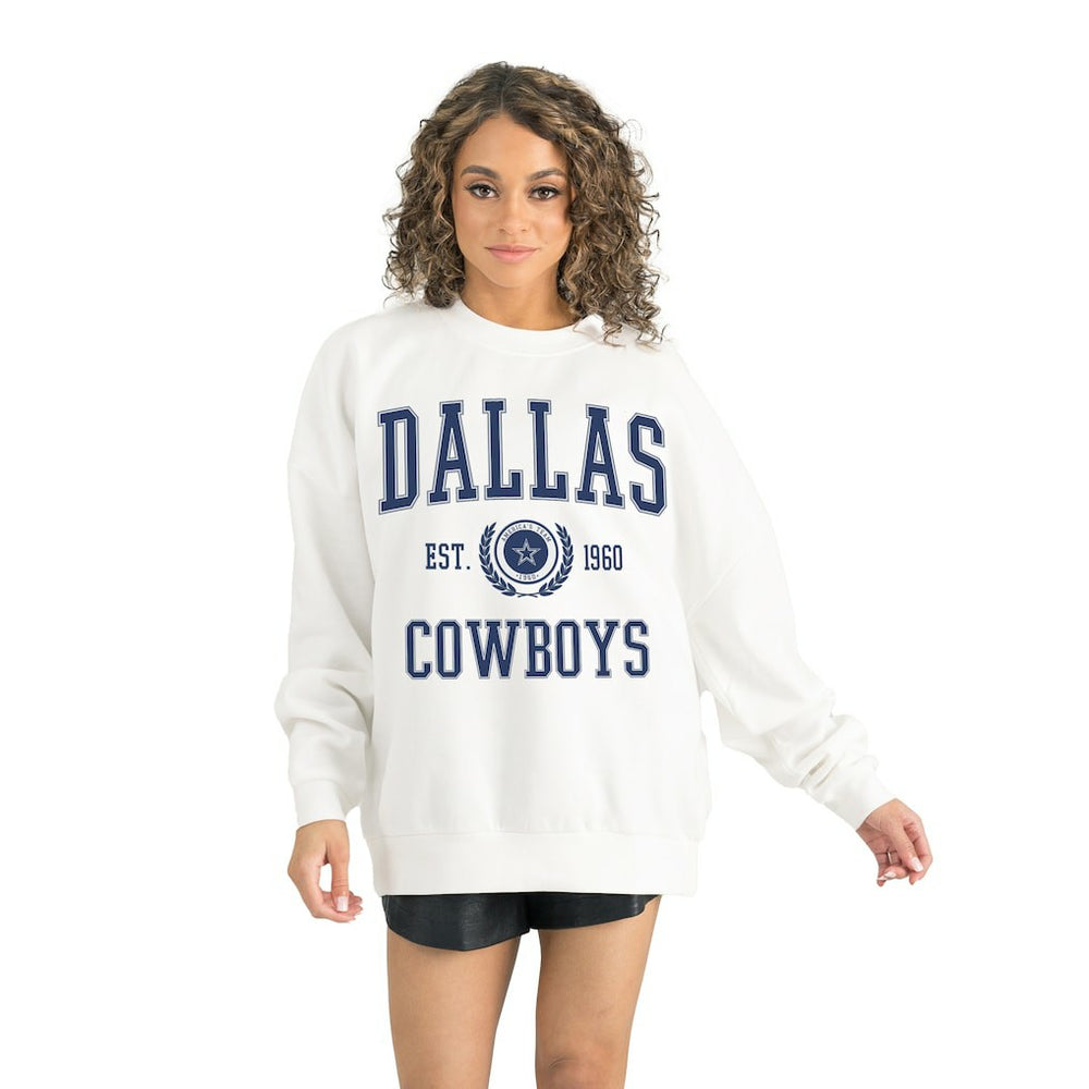 Dallas Cowboys Gameday Couture Women's Timeless Triumph Premium Fleece Pullover Sweatshirt White - NFL