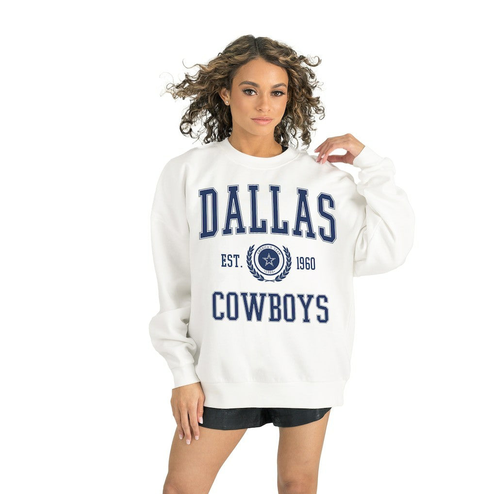 Dallas Cowboys Gameday Couture Women's Timeless Triumph Premium Fleece Pullover Sweatshirt White - NFL
