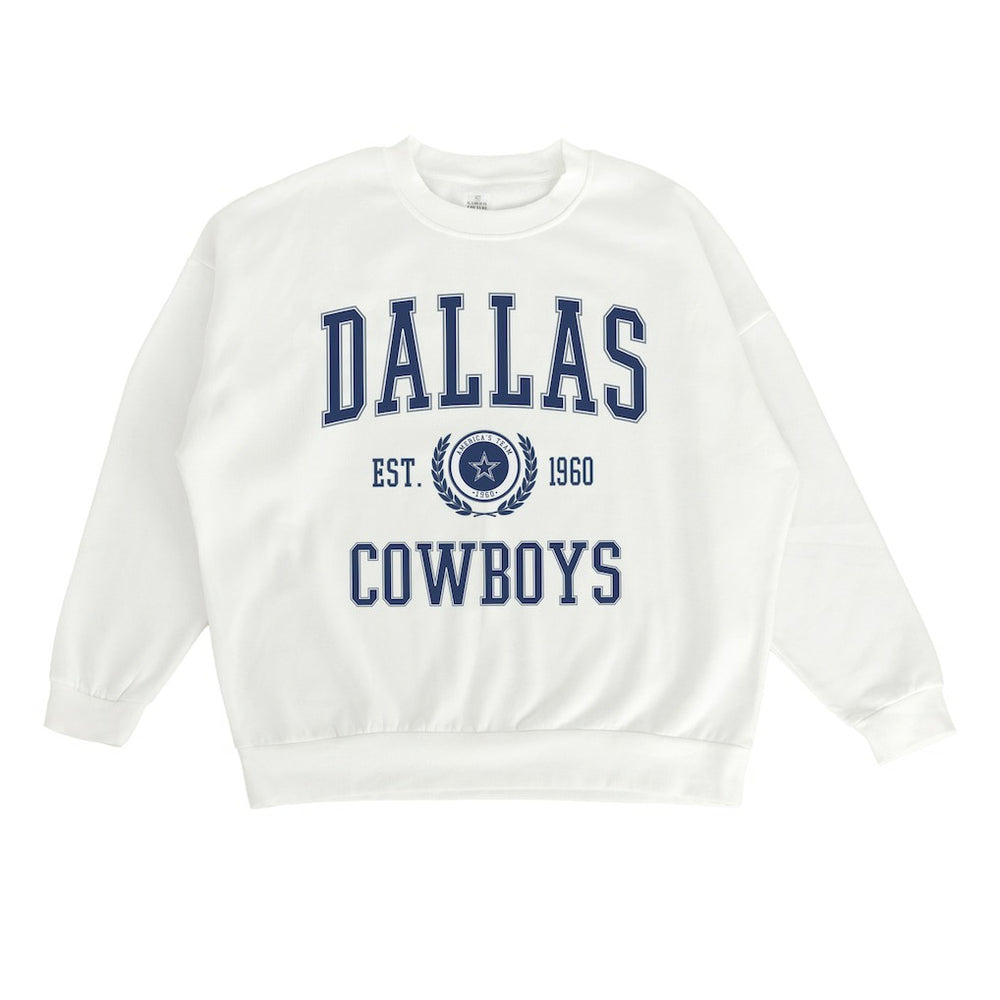 Dallas Cowboys Gameday Couture Women's Timeless Triumph Premium Fleece Pullover Sweatshirt White - NFL