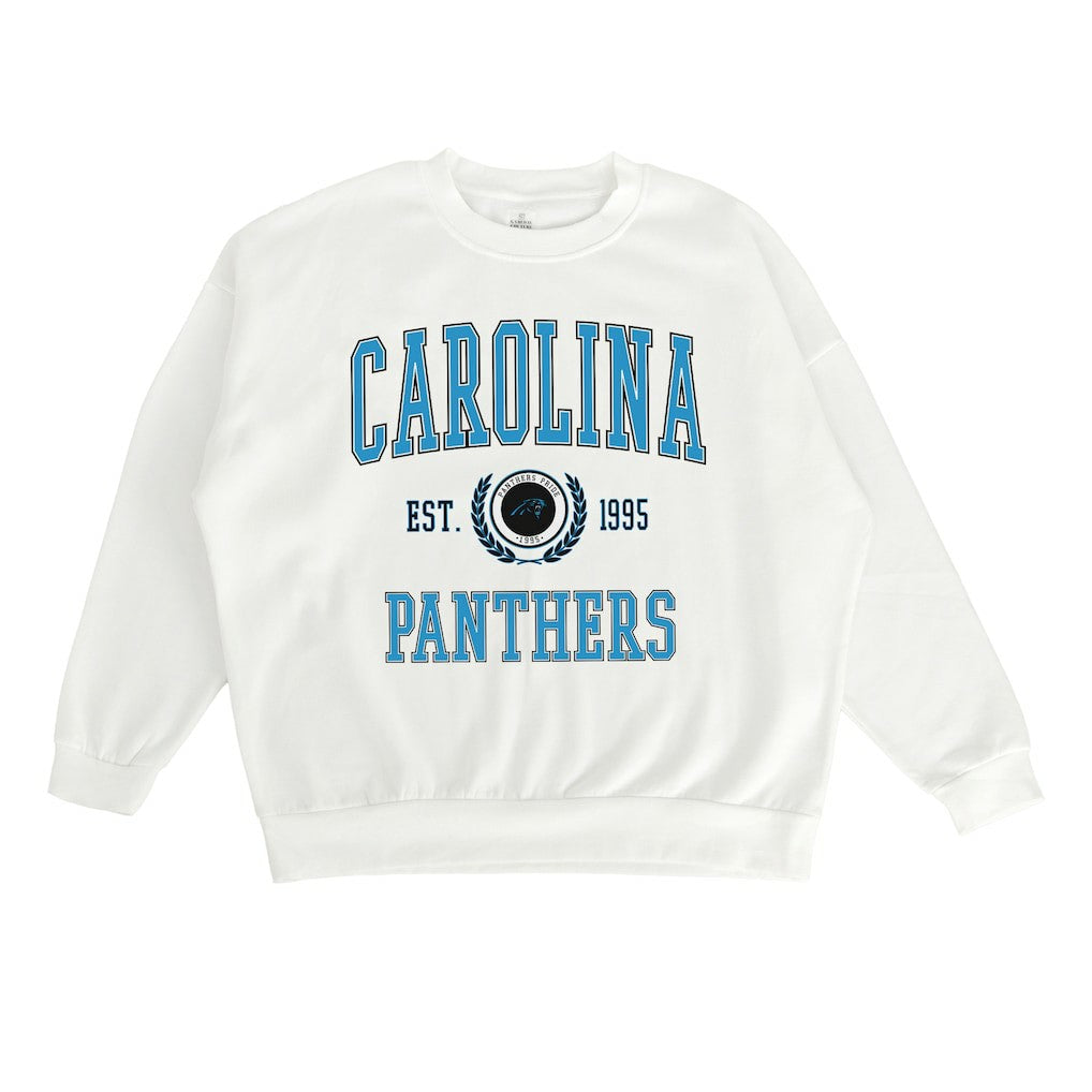 Carolina Panthers Gameday Couture Women's Timeless Triumph Premium Fleece Pullover Sweatshirt White - NFL
