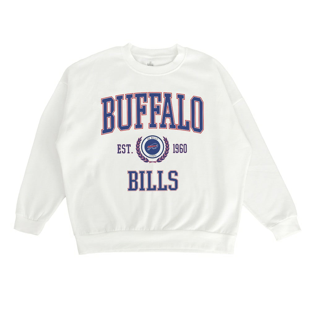 Buffalo Bills Gameday Couture Women's Timeless Triumph Premium Fleece Pullover Sweatshirt White - NFL