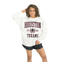 Houston Texans Gameday Couture Women's Timeless Triumph Premium Fleece Pullover Sweatshirt White - NFL