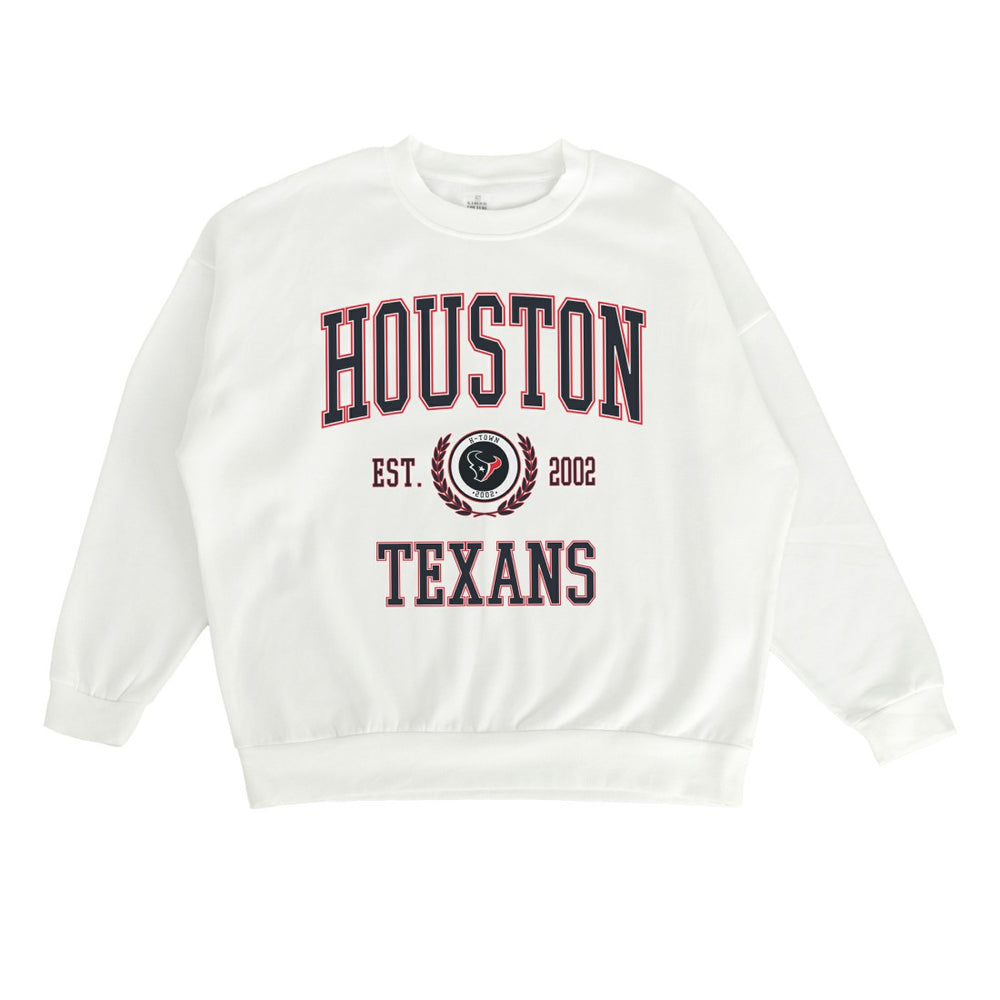 Houston Texans Gameday Couture Women's Timeless Triumph Premium Fleece Pullover Sweatshirt White - NFL