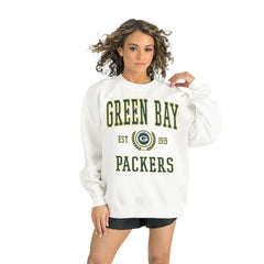 Green Bay Packers Gameday Couture Women's Timeless Triumph Premium Fleece Pullover Sweatshirt White - NFL