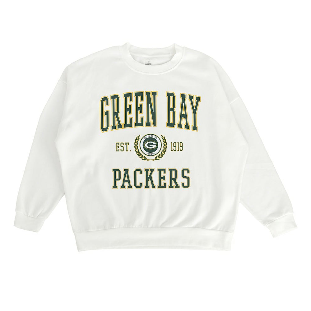 Green Bay Packers Gameday Couture Women's Timeless Triumph Premium Fleece Pullover Sweatshirt White - NFL