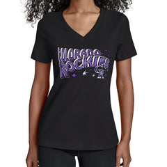 Colorado Rockies Starter Women's Fireworks V-Neck T-Shirt Lifestyle