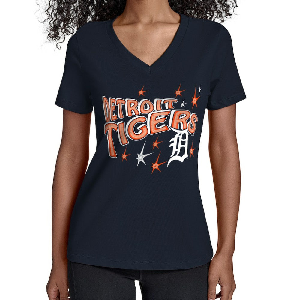 Detroit Tigers Starter Women's Fireworks V-Neck T-Shirt Near Me