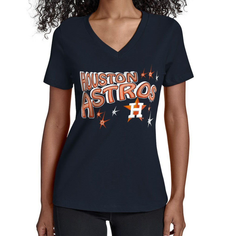 Houston Astros Starter Women's Fireworks V-Neck T-Shirt On Sale