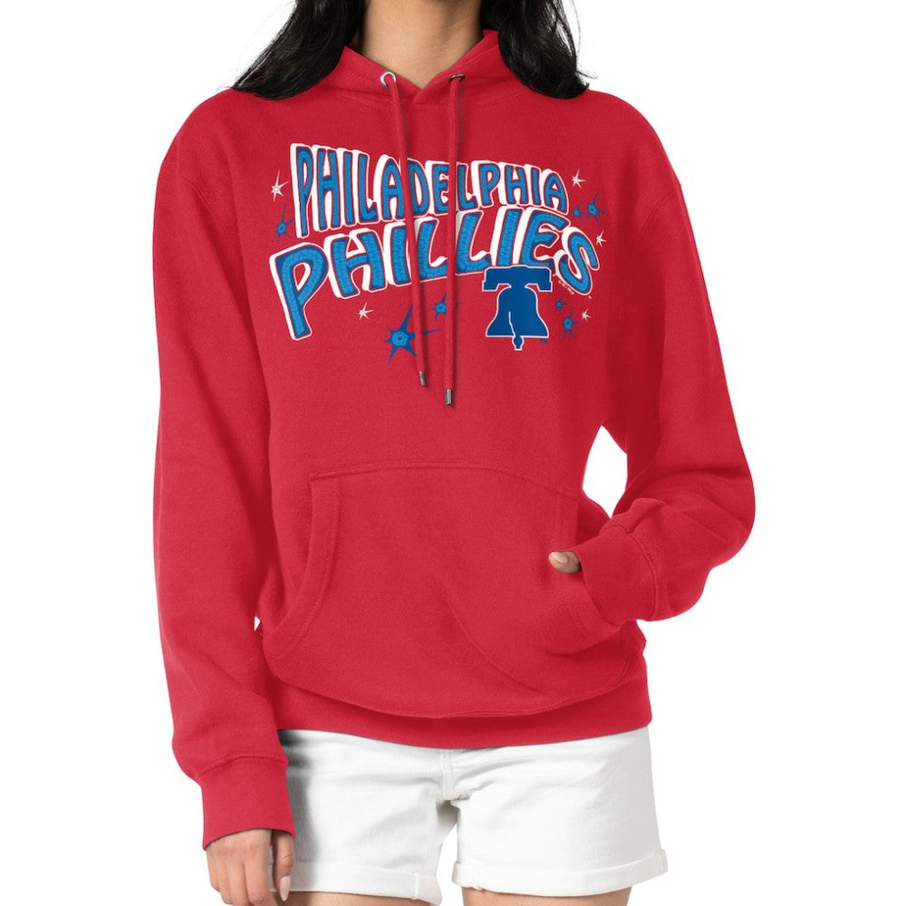 Philadelphia Phillies Starter Women's Fireworks Fleece Tri-Blend Pullover Hoodie Clearance