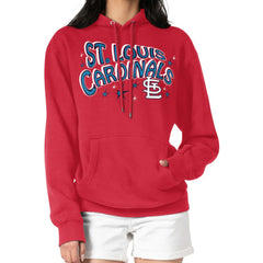 St. Louis Cardinals Starter Women's Fireworks Fleece Tri-Blend Pullover Hoodie Lifestyle