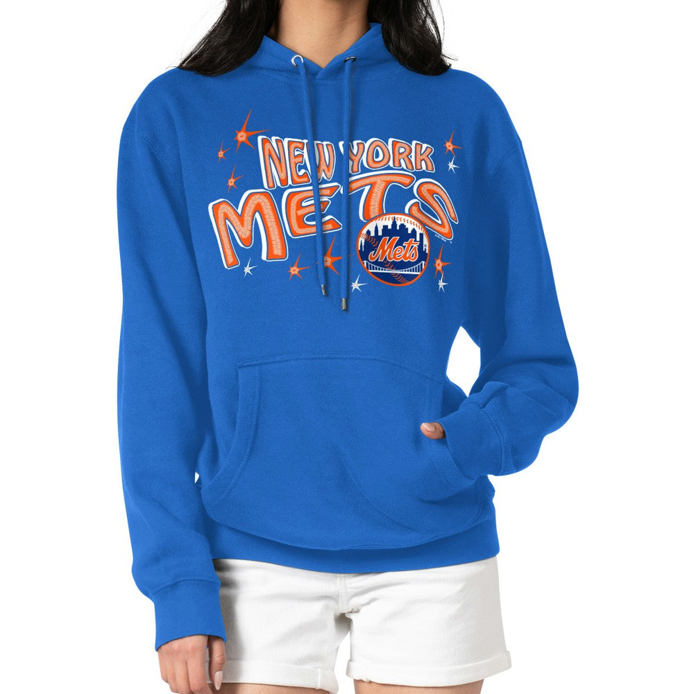 New York Mets Starter Women's Fireworks Fleece Tri-Blend Pullover Hoodie Near Me