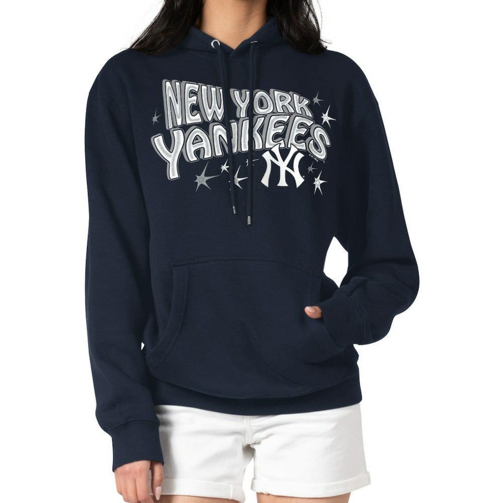 New York Yankees Starter Women's Fireworks Fleece Tri-Blend Pullover Hoodie On Sale