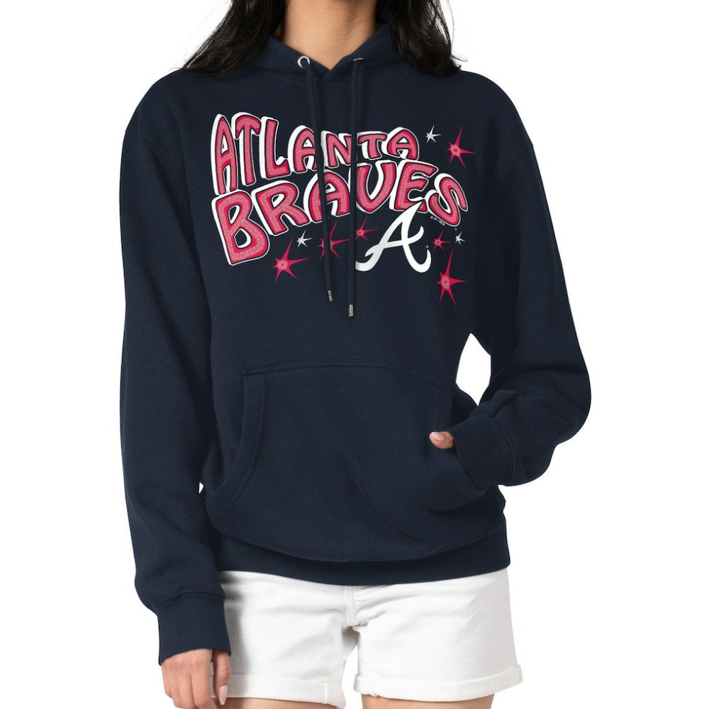 Atlanta Braves Starter Women's Fireworks Fleece Tri-Blend Pullover Hoodie for sale