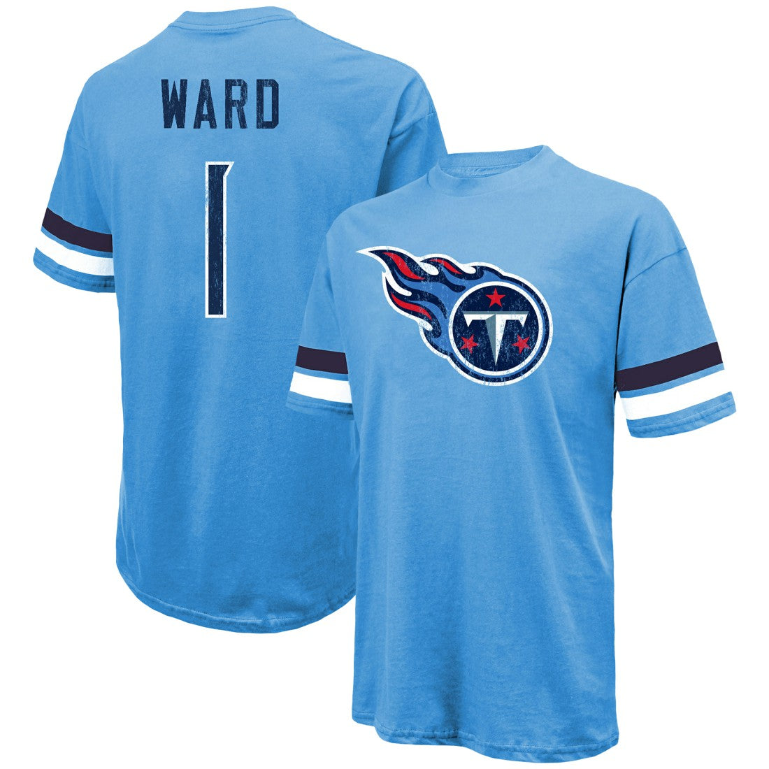 Cam Ward Tennessee Titans Majestic Threads 2025 NFL Draft First Round Pick Oversized T-Shirt Light Blue - NFL