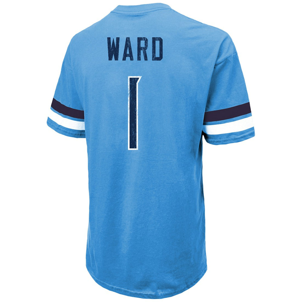 Cam Ward Tennessee Titans Majestic Threads 2025 NFL Draft First Round Pick Oversized T-Shirt Light Blue - NFL