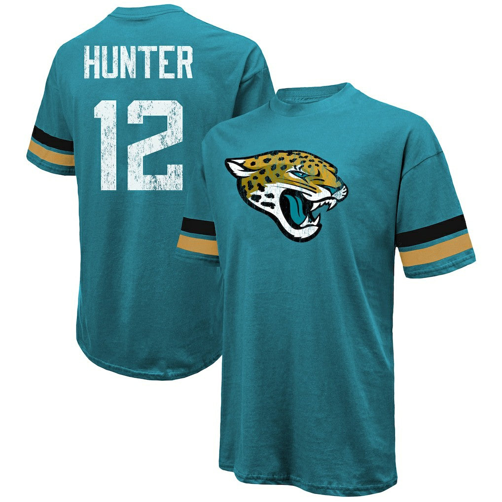 Travis Hunter Jacksonville Jaguars Majestic Threads 2025 NFL Draft First Round Pick Oversized T-Shirt Teal - NFL