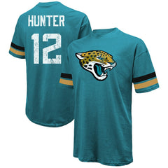 Travis Hunter Jacksonville Jaguars Majestic Threads 2025 NFL Draft First Round Pick Oversized T-Shirt Teal - NFL