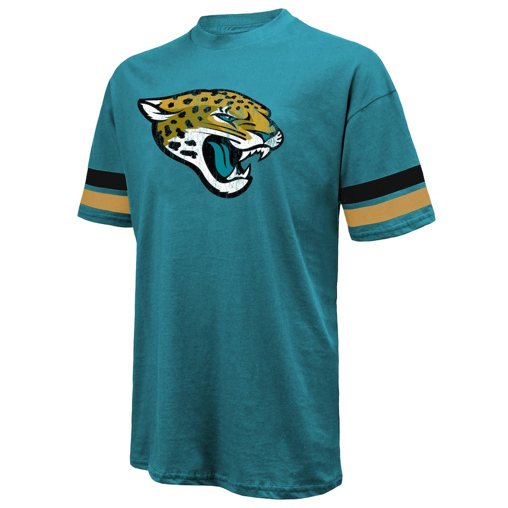Travis Hunter Jacksonville Jaguars Majestic Threads 2025 NFL Draft First Round Pick Oversized T-Shirt Teal - NFL