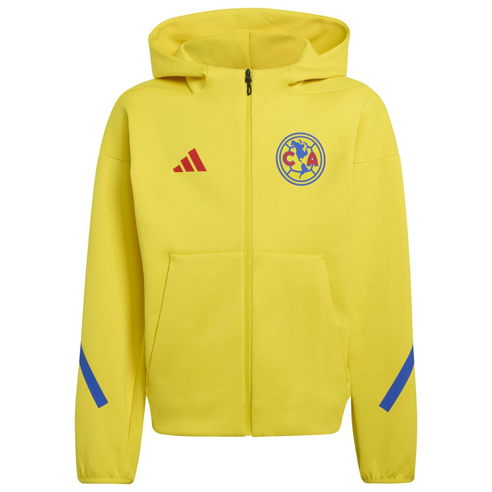 Adidas Club America Youth 2025/26 Club Anthem Full-Zip Hoodie Jacket - Yellow