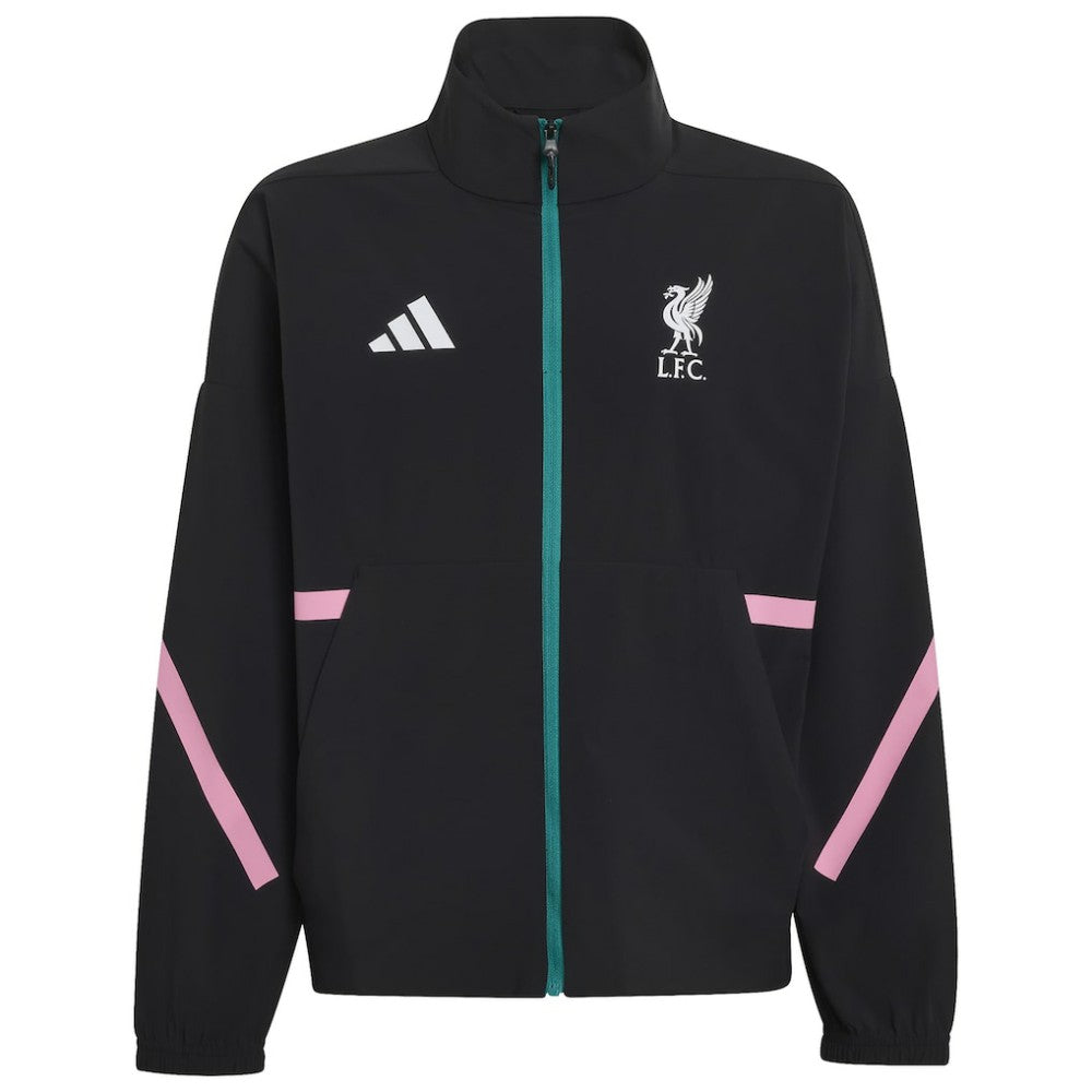 Adidas Liverpool Youth 2025/26 Club Anthem Full-Zip Jacket - Black