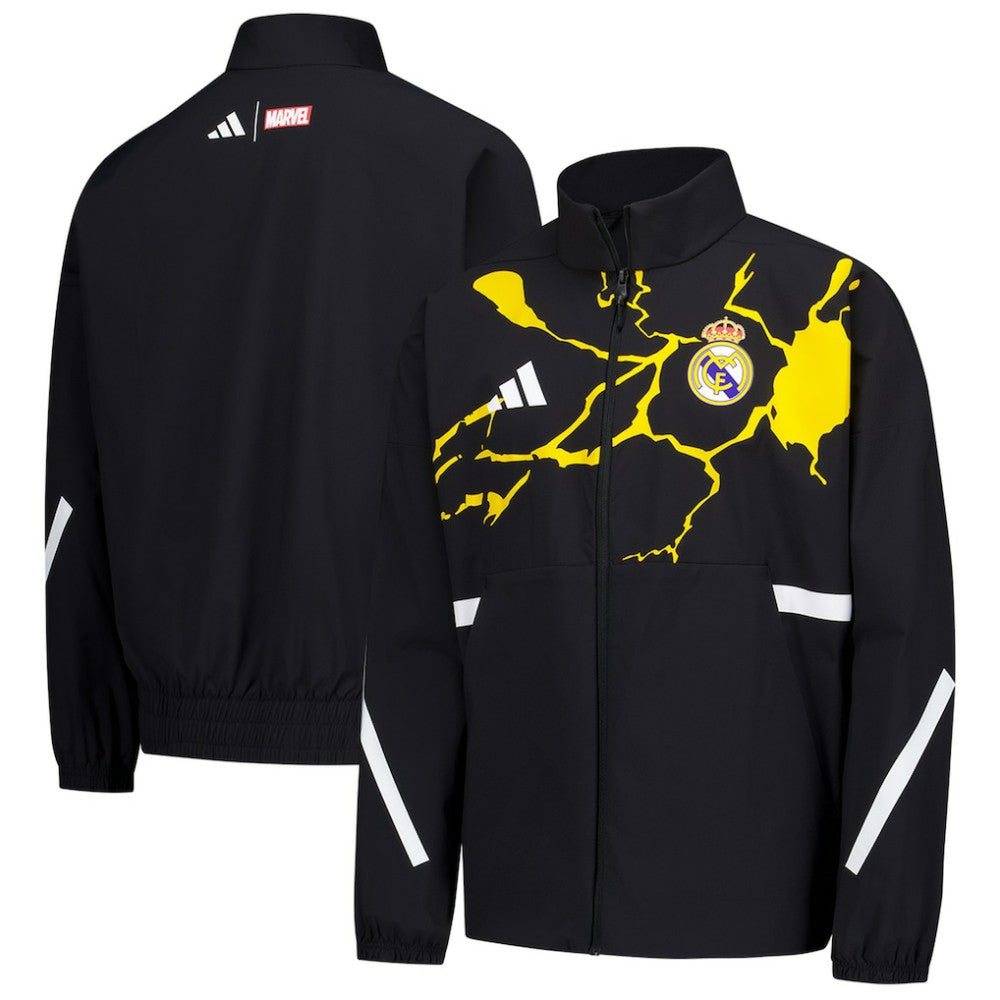 Adidas Real Madrid x Marvel Youth Anthem Full-Zip Jacket - Black