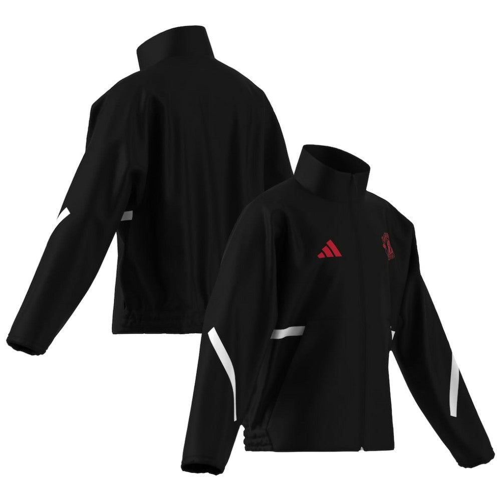 Adidas Manchester United Youth 2025/26 Club Anthem Full-Zip Jacket - Black