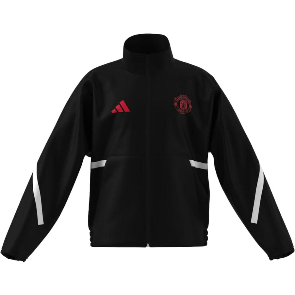 Adidas Manchester United Youth 2025/26 Club Anthem Full-Zip Jacket - Black