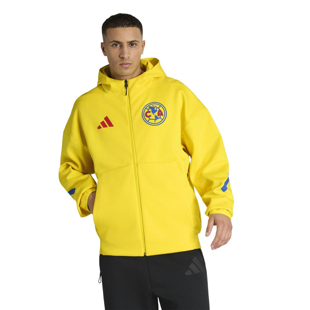 Adidas Club America 2025/26 Club Anthem Full-Zip Hooded Jacket - Yellow