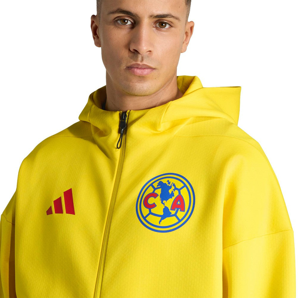 Adidas Club America 2025/26 Club Anthem Full-Zip Hooded Jacket - Yellow