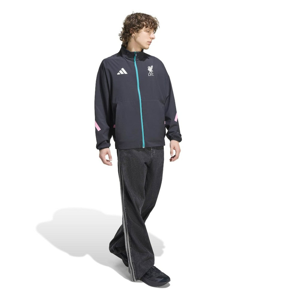 Adidas Liverpool 2025/26 Club Anthem Full-Zip Jacket - Black