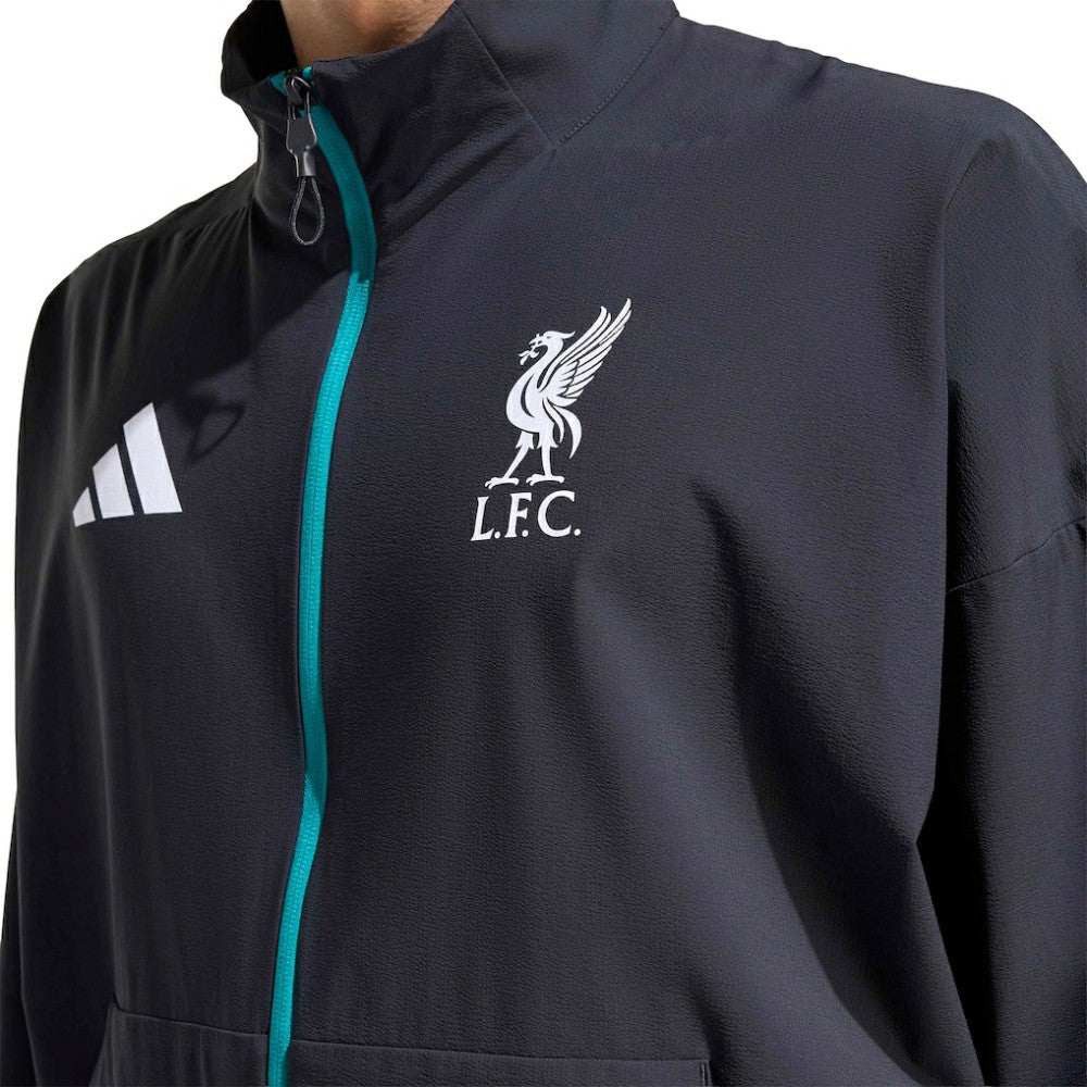 Adidas Liverpool 2025/26 Club Anthem Full-Zip Jacket - Black