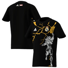 Adidas Real Madrid x Marvel Youth Graphic T-Shirts - Black