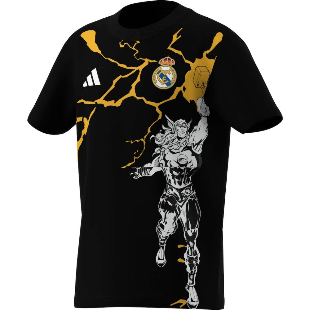 Adidas Real Madrid x Marvel Youth Graphic T-Shirts - Black