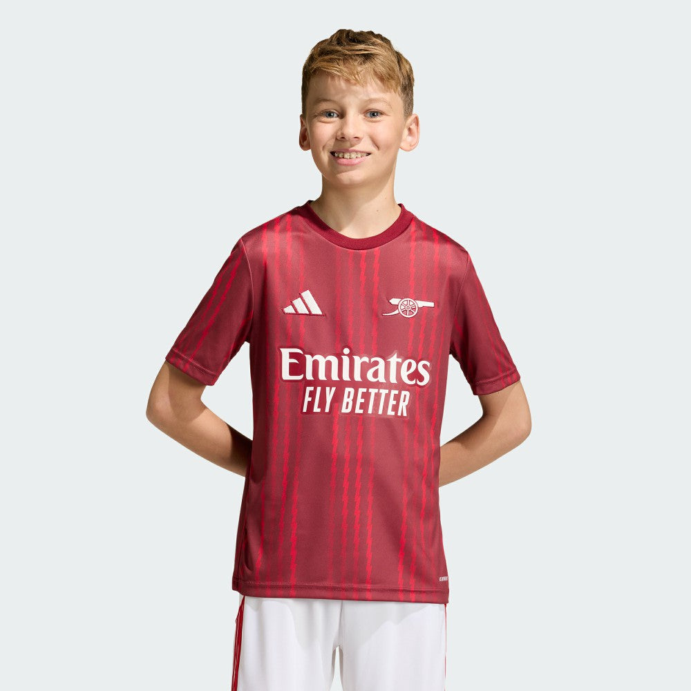 Adidas Arsenal Youth 2025/26 Pre-Match Training Jerseys - Red