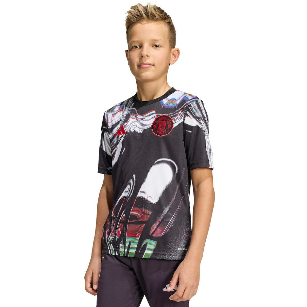 Adidas Manchester United Youth 2025/26 Pre-Match Training Jerseys - Black