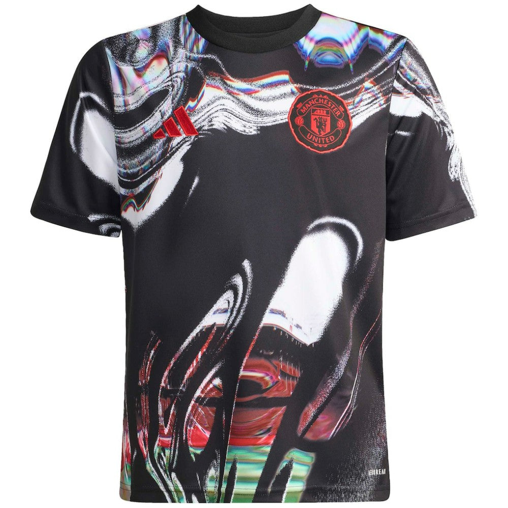 Adidas Manchester United Youth 2025/26 Pre-Match Training Jerseys - Black