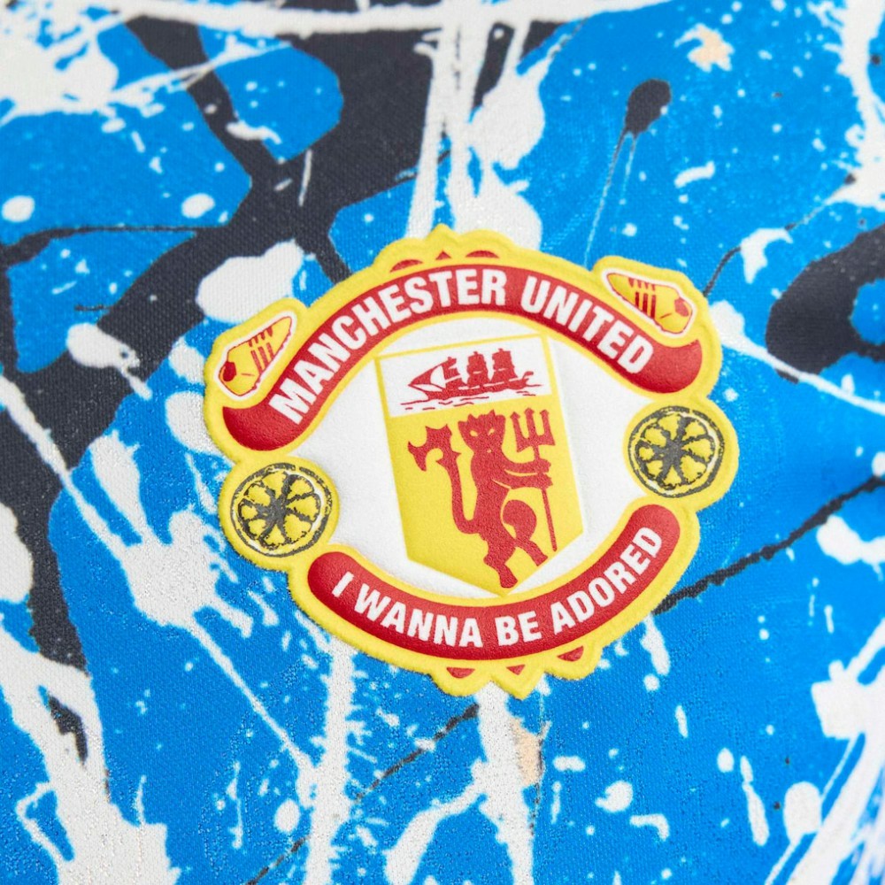 Adidas Manchester United X Stone Roses Long Sleeve Replica Jerseys - Blue