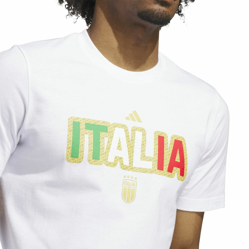 Adidas Italy National Team Jerseys Hook T-Shirts - White
