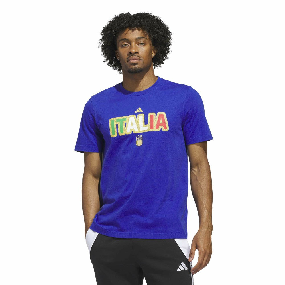Adidas Italy National Team Jerseys Hook T-Shirts - Blue