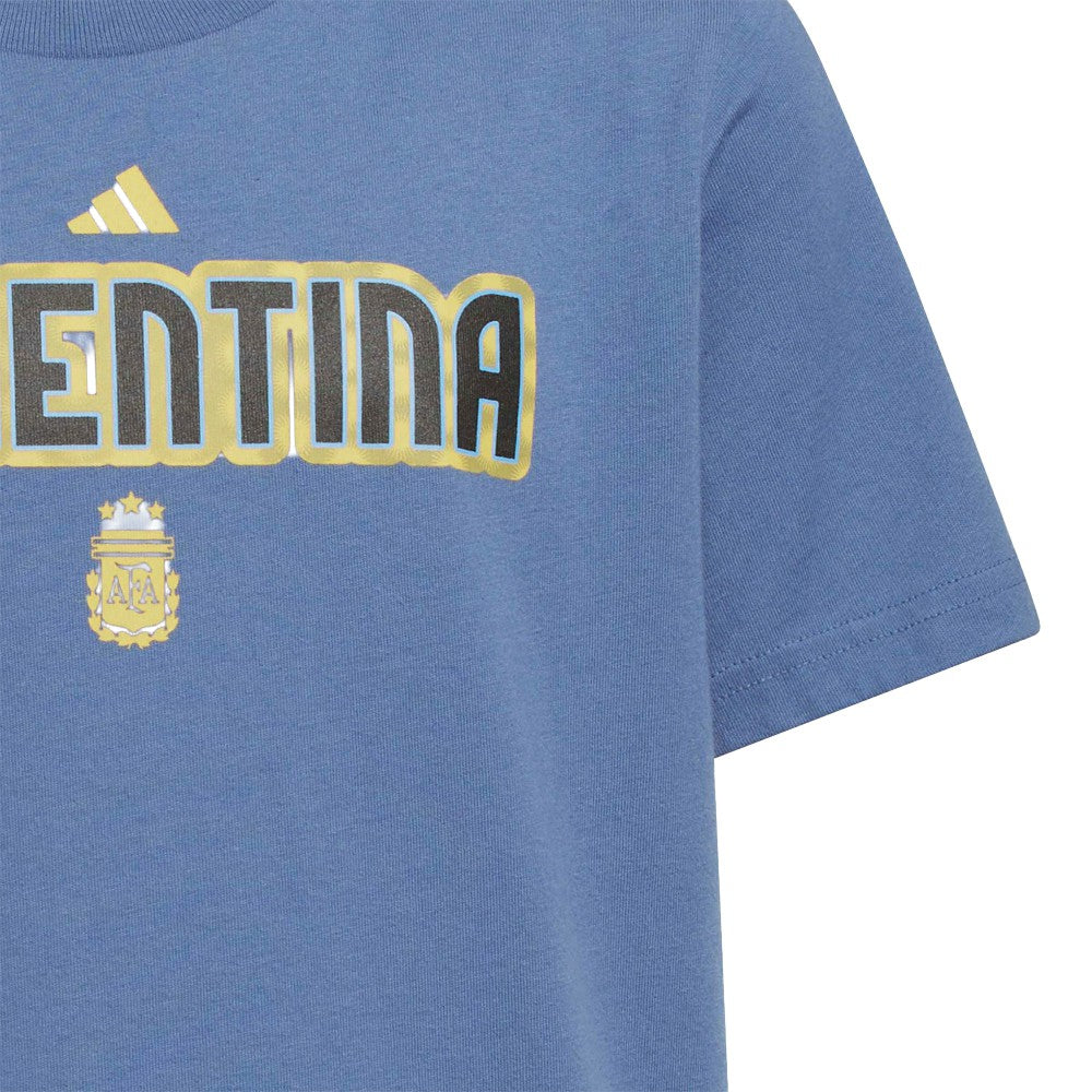 Adidas Argentina National Team Youth Jerseys Hook T-Shirts - Blue