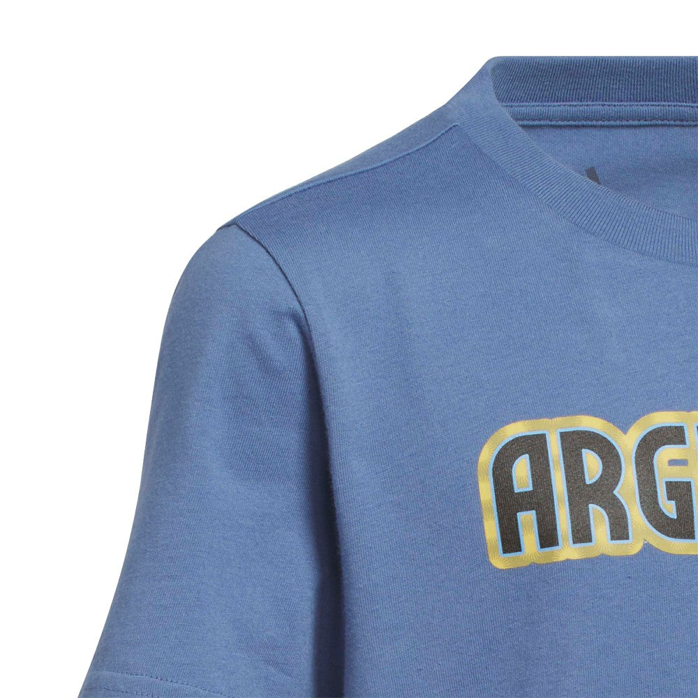Adidas Argentina National Team Youth Jerseys Hook T-Shirts - Blue