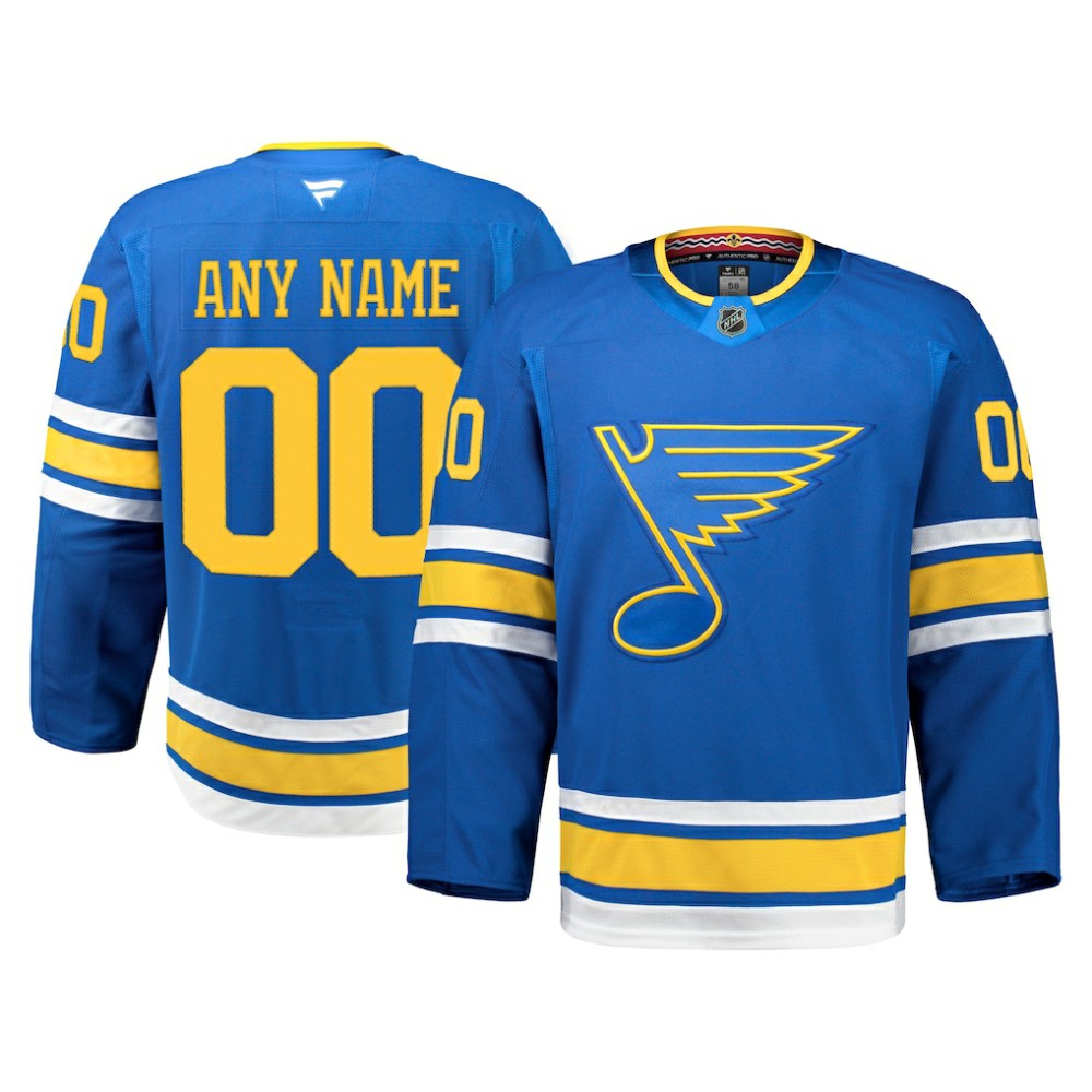 St. Louis Blues Fanatics Home Authentic Pro Custom Jersey - Blue | NHL Jerseys