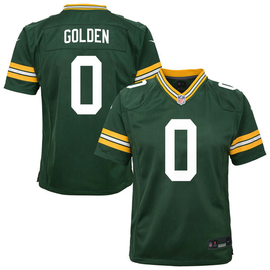 Matthew Golden Green Bay Packers Youth Team Game Jersey - Green | NFL Jerseys